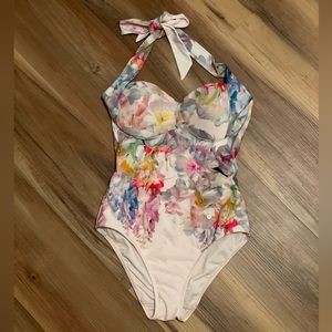 TED BAKER London - pink floral one-piece